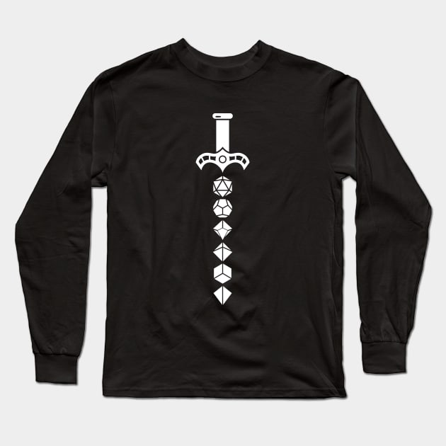 Polyhedral Dice Sword of the Warrior Long Sleeve T-Shirt by pixeptional